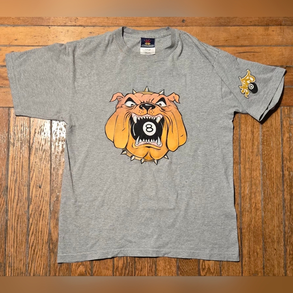 VTG JNCO Bulldog 8Ball Gray T-Shirt L